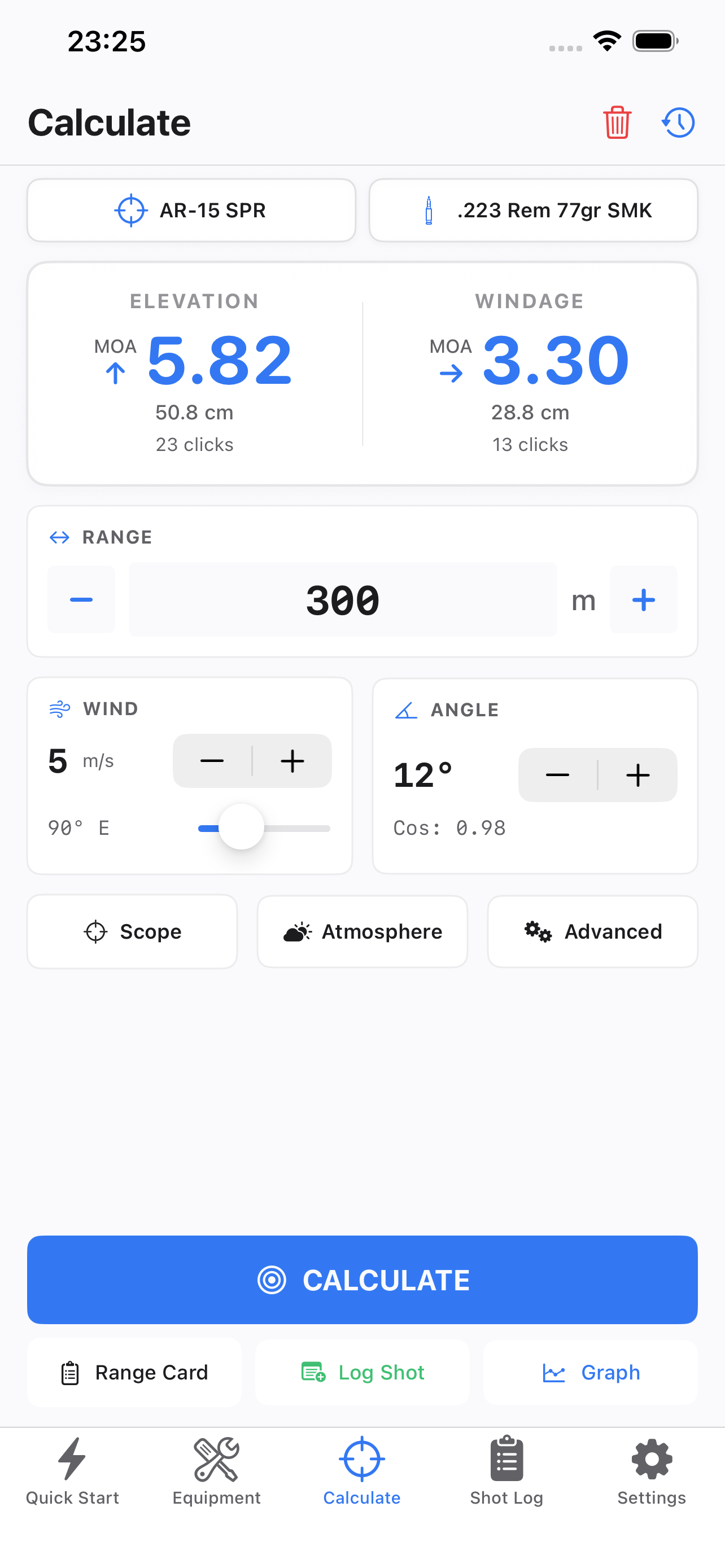 Ballistica App Interface